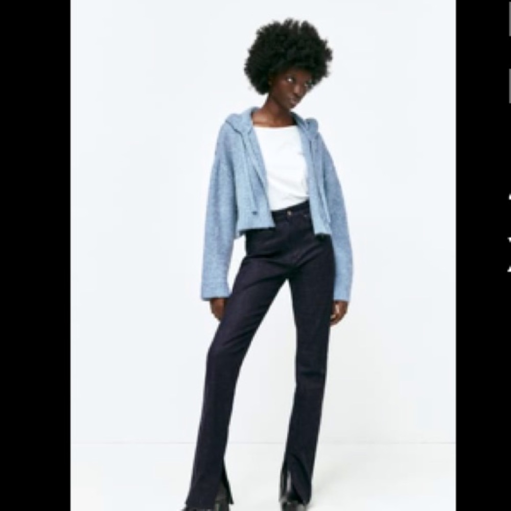 Zara knit sweatshirt with zipper